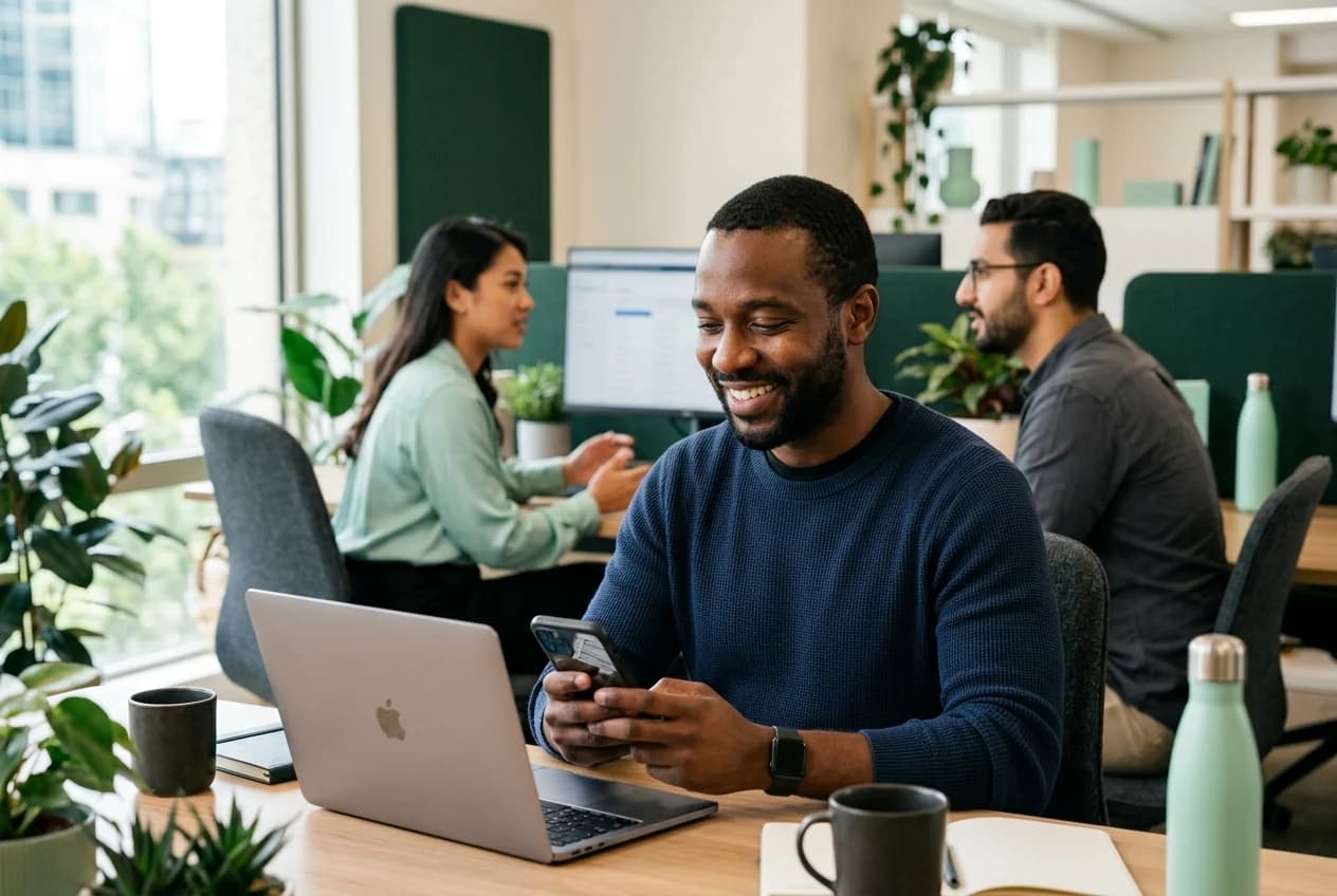 A support lead reviewing customer requests with teammates